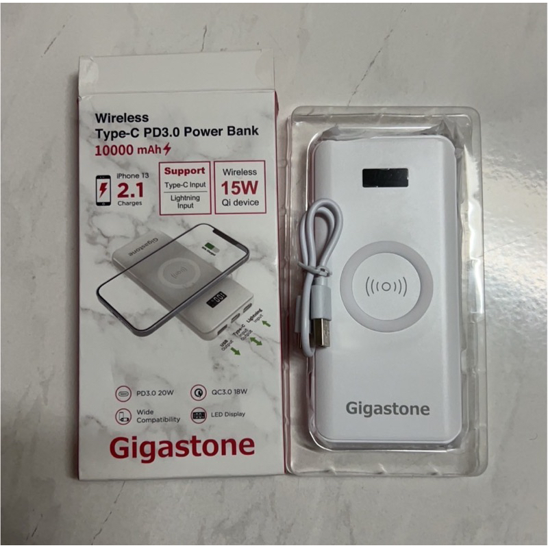 【Gigastone 立達國際】Type-C PD3.0 15W QI無線充電+10000mAh 快充行動電源