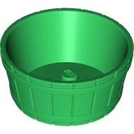 【小荳樂高】LEGO 容器 綠色 帶十字孔 圓木桶/圓桶 Barrel Half 64951 6420221 10313