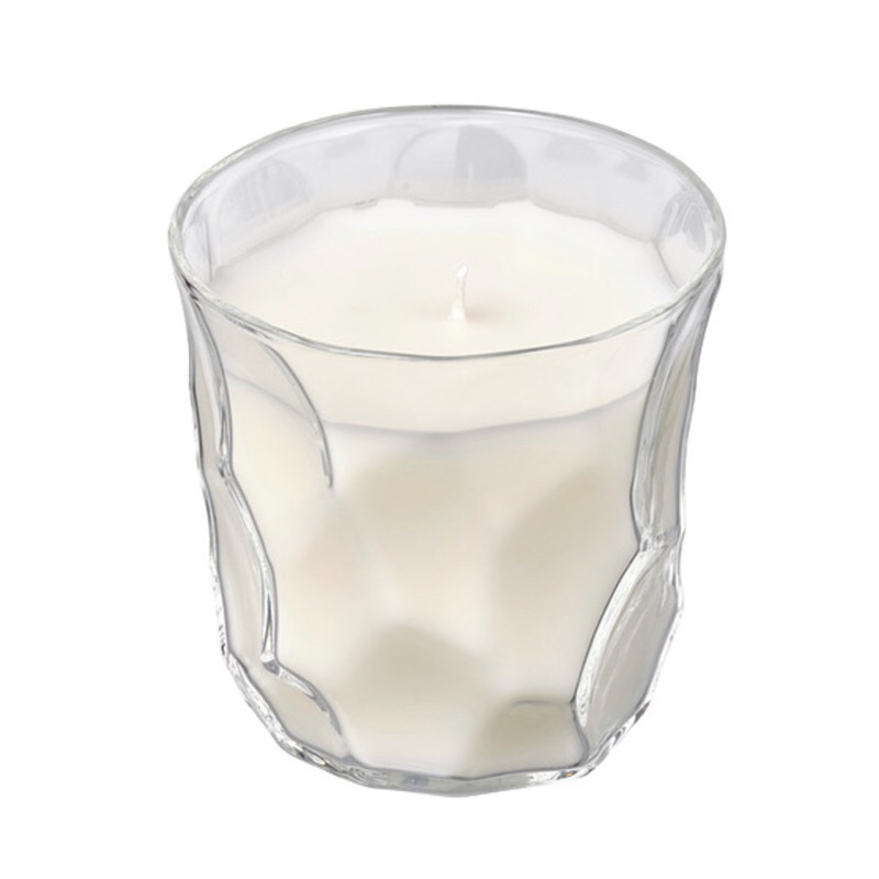 Marimekko Bastua IKEA 香氛杯裝蠟燭 大黃接古木花/白色