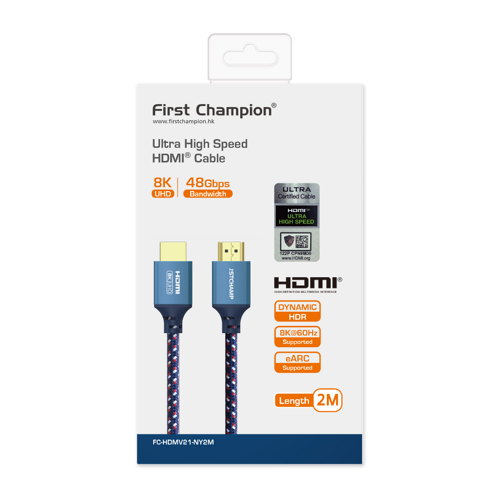 First Champion HDMI 8K 2米超高速傳輸線 HDMI 國際認證2.1版