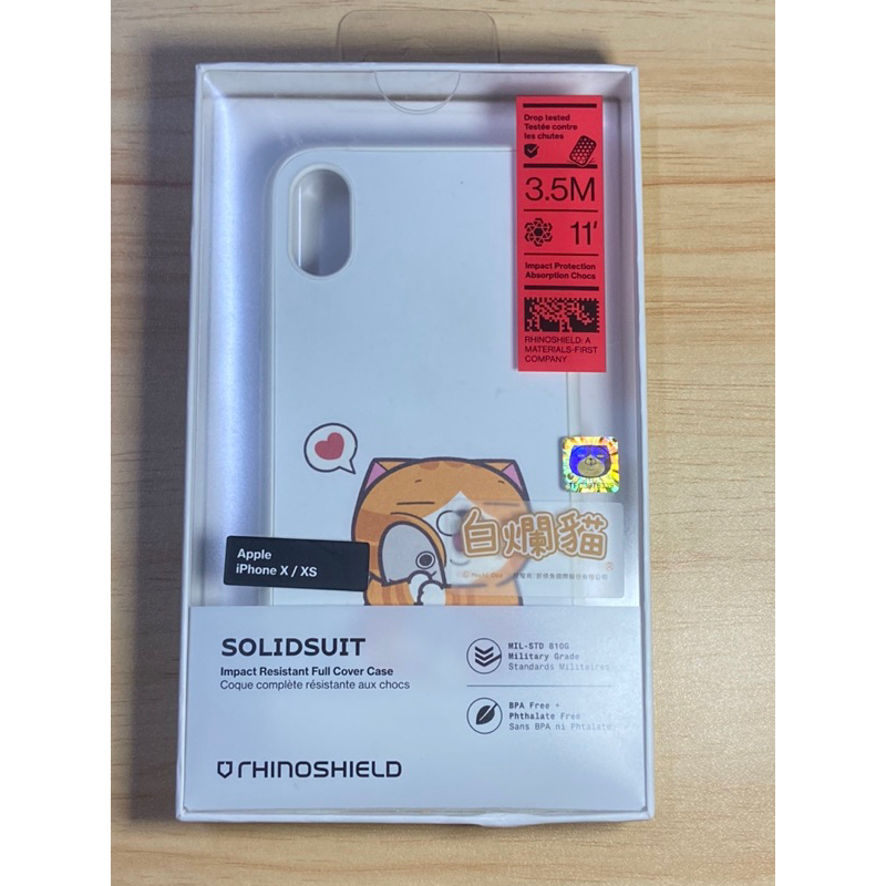 RhinoShield 犀牛盾 iPhone X / XS SOLIDSUIT 防護背蓋手機殼 保護殼（白爛貓款）