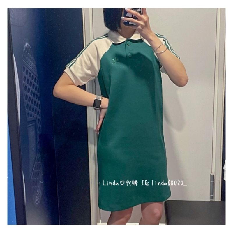 Linda❤️代購 ⚠️ ADIDAS POLO DRESS 愛迪達 連身裙 連身 洋裝 IC5225 長版 綠色長裙