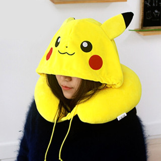 韓國正版授權神奇寶貝 精靈寶可夢Pokemon - 皮卡丘連帽頸枕 / 枕頭 / 靠枕 / 午睡枕 / U型枕