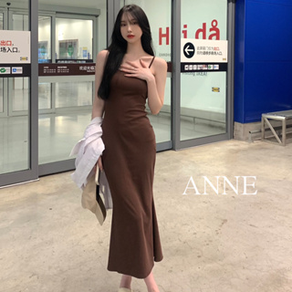 ANNE｜細肩帶魚尾洋裝【AD10279】魚尾洋裝 魚尾裙 長裙 裙 細肩帶洋裝 平口洋裝 緊身洋裝 無袖洋裝 夏天洋裝