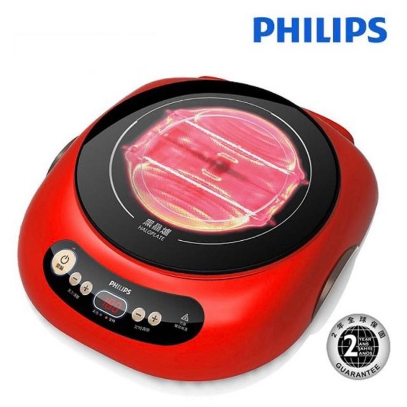 （超便宜）全新兩年保固 Philips 飛利浦/不挑鍋萬用黑晶爐-活力紅(HD4989)