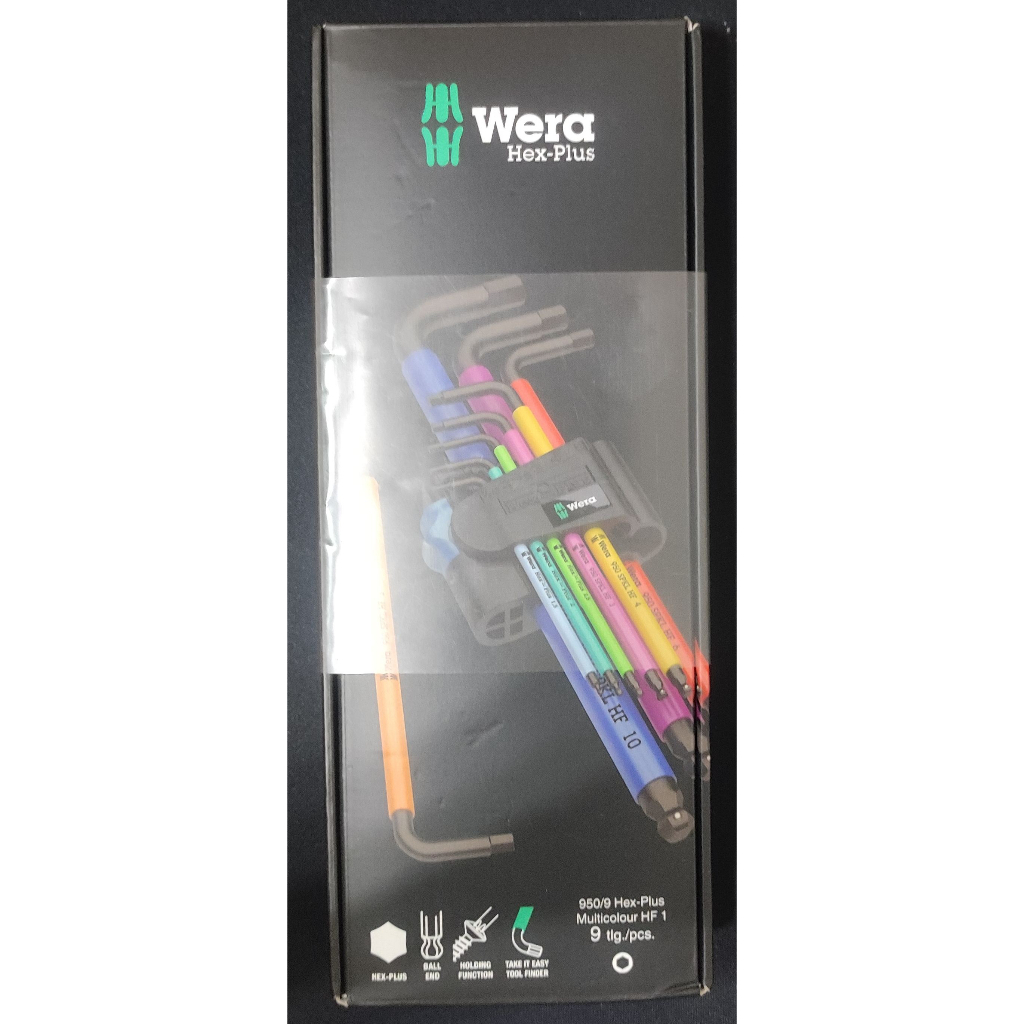德國WERA 950/9 Hex-Plus Multicolour 1 彩色卡榫版 六角扳手(球頭)9件組 2手9成新