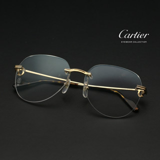 Cartier CT0252O 卡地亞品牌眼鏡｜時尚經典大臉斯文金色無框休閒眼鏡 男生品牌眼鏡框【幸子眼鏡】