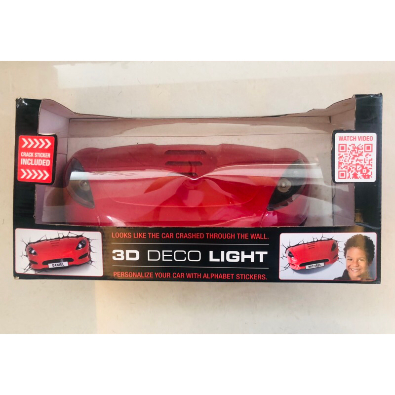 3D立體造型燈 紅色跑車造型 全新未開封