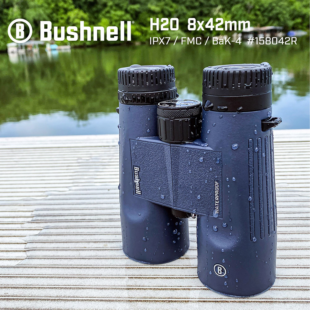 【Bushnell】H2O 新水漾 8x42mm 防水型雙筒望遠鏡 158042R IPX7 軍用航海戶外賞鳥露營高清晰