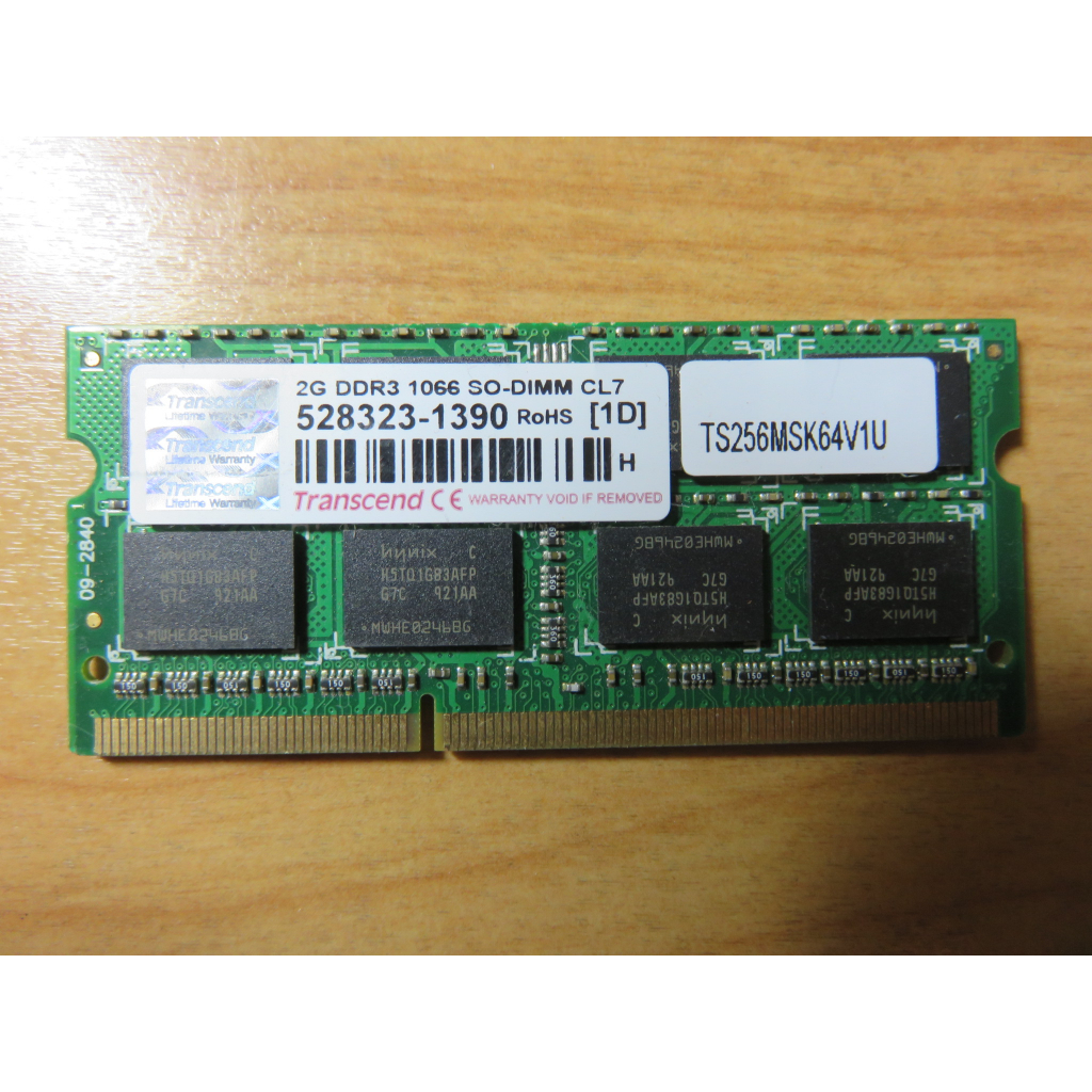 D.筆記型電腦記憶體-Transcend 創見 DDR3-1333 2G*1 直購價120