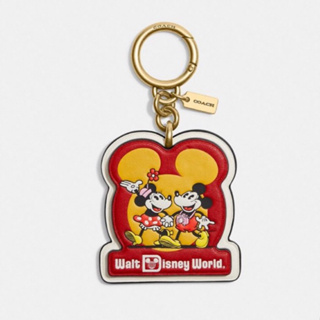 現貨 美國Disney X Coach Mickey Mouse迪士尼聯名限量款 米奇鑰匙圈 吊飾 緹花 刺繡斜背包