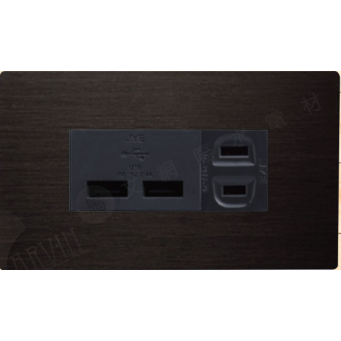 【JYE中一電工】月光系列USB插座 雙USB+1插座 免運費