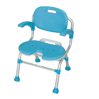 【海夫健康生活館】可折疊 摺疊 有背 扶手型洗澡椅 U型 凹型沐浴椅(HEFT-11)