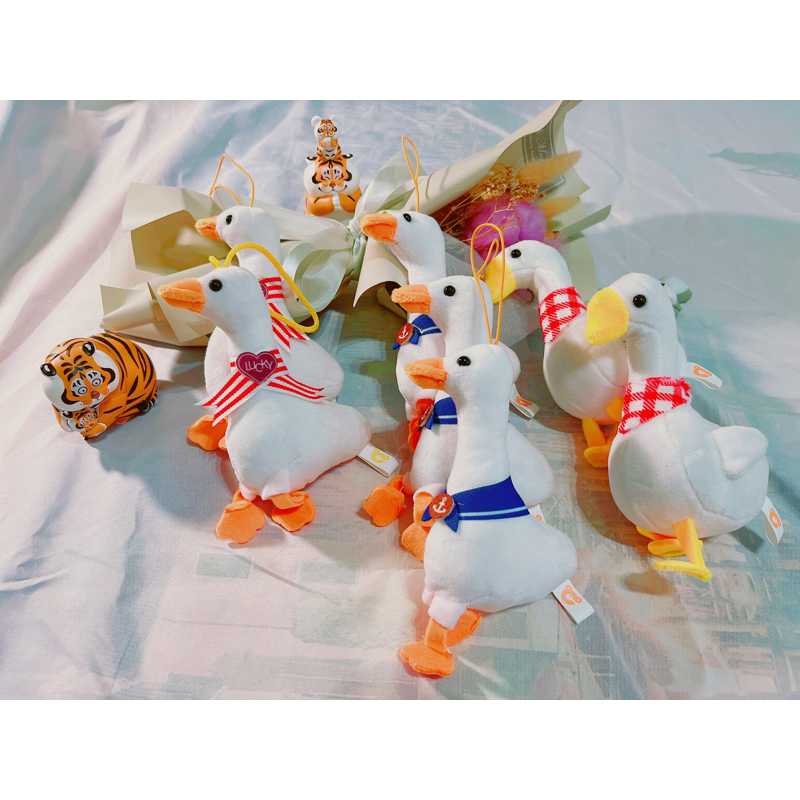 大白鵝三款布娃娃吊飾 造型填充玩具 鵝