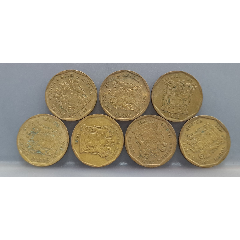 幣184 南非1993.94.95.97年20分硬幣 共7枚