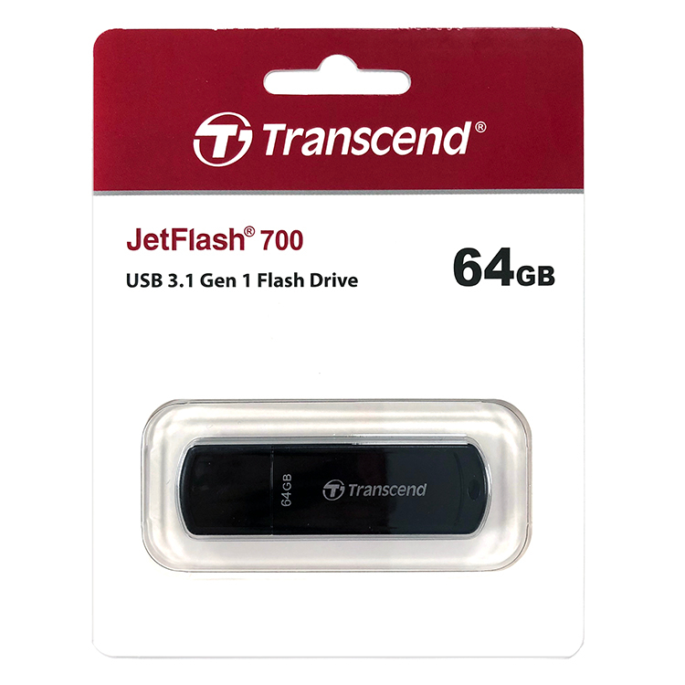 【中將3C】Transcend 創見 JetFlash 700 64G 隨身碟 黑 .TS64GJF700