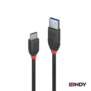 LINDY 林帝 BLACK系列USB 3.2 GEN 2 TYPE-C/公 TO TYPE-A/公 傳輸線