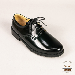 【Sambar 水鹿】126 素面光感德比鞋 台灣製 手工真皮鞋 高平光澤牛皮 黑色25.0~28.0cm F楦