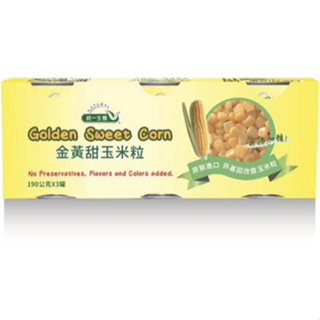 統一生機 金黃甜玉米粒3入組/盒 無加糖/無防腐劑
