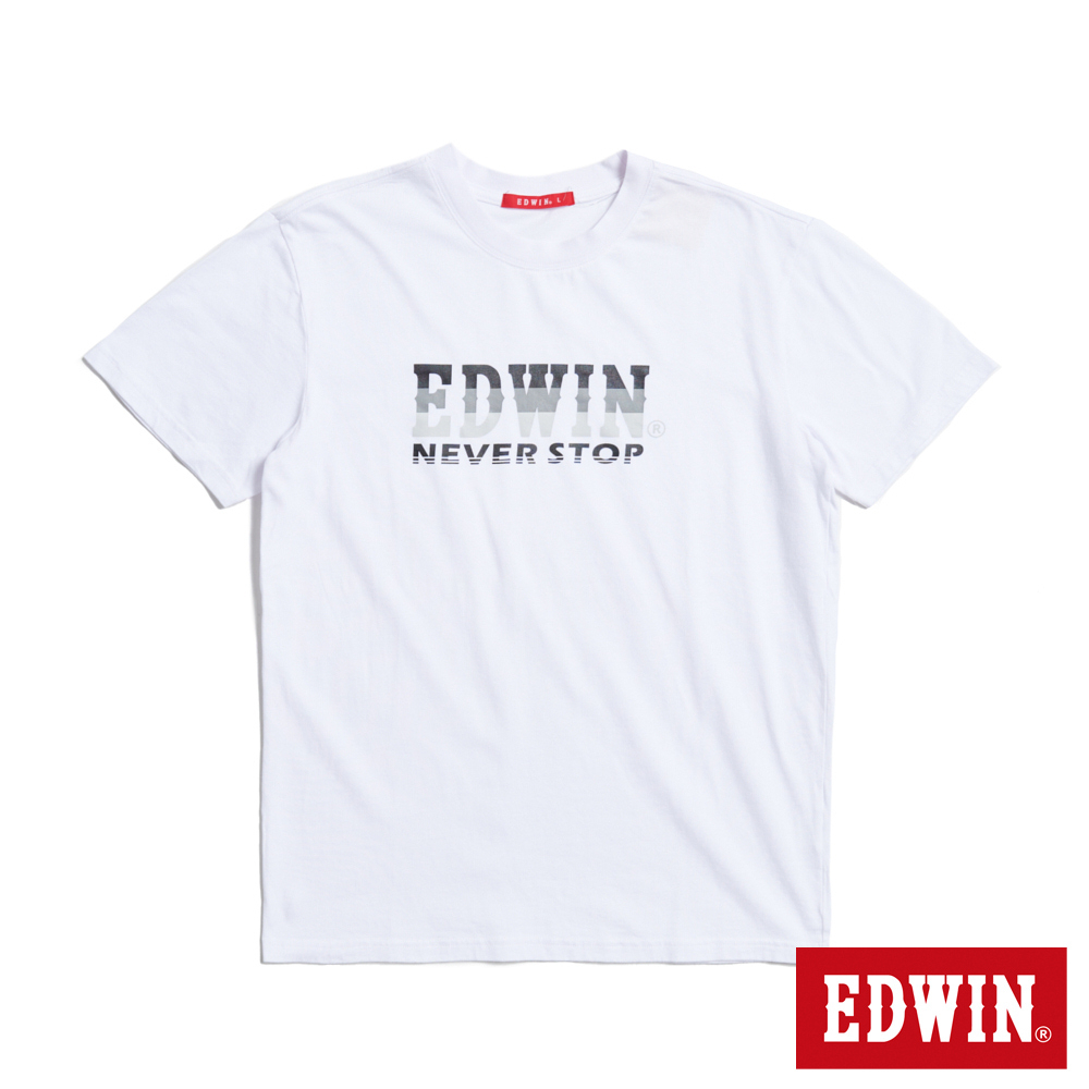 EDWIN 人氣復刻款 漸層LOGO短袖T恤(白色)-男款