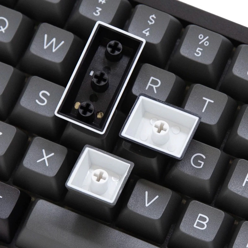 AKKO Black &amp; Silver ASA PBT 二次成型 黑銀 鍵帽組 197鍵 Keychron 適用