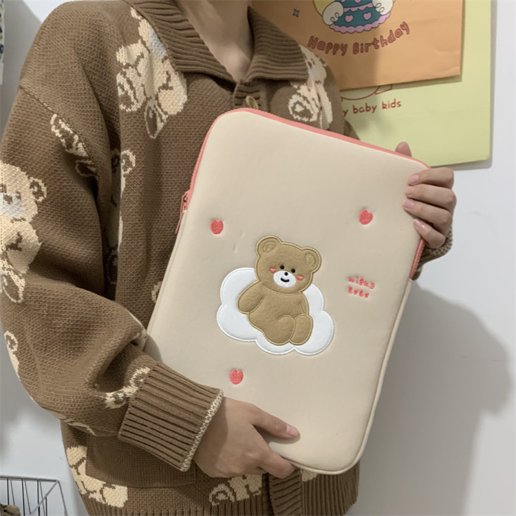 韓國風 10.9吋平板包櫻桃熊11/13寸15寸iPad平板電腦包筆記本內膽包