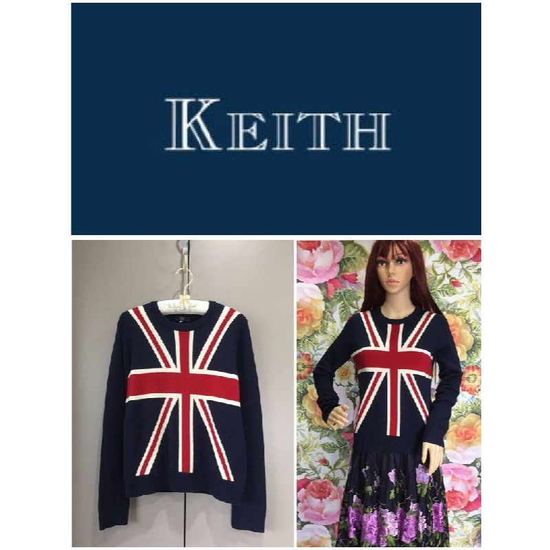 飄舞衣世界《日本keith british style》英國國旗旗幟100%羊毛衣／S~M可穿