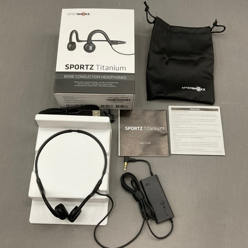 AfterShokz Sportz Titanium - 有線開放式入耳式骨傳導耳機 - 黑色