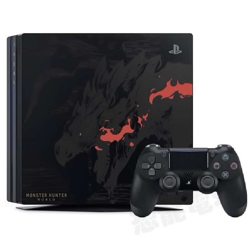 【二手主機】SONY PS4 PRO 7117 1T 1000G 魔物獵人 火龍機黑色手把+HDMI線+電源線+USB線