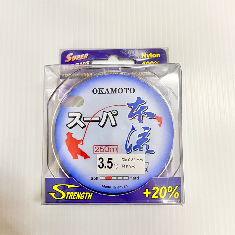 OKAMOTO 本流 100%尼龍線 250M 0.6-7號 子線 母線 釣魚線 透明色
