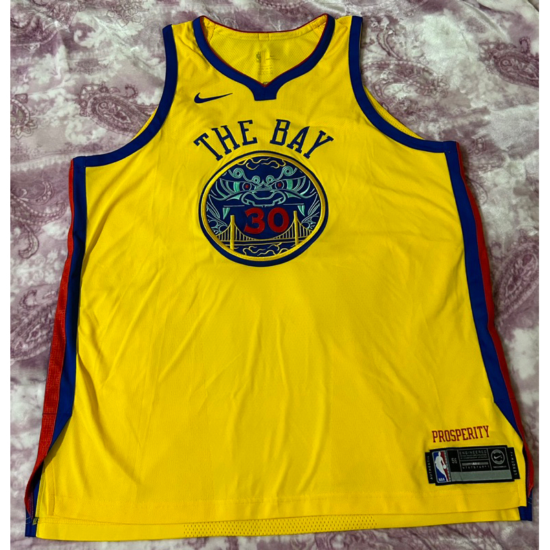NBA 金州勇士隊Stephen Curry 2018年Nike Authentic二手球員版城市版球衣56 (2XL)