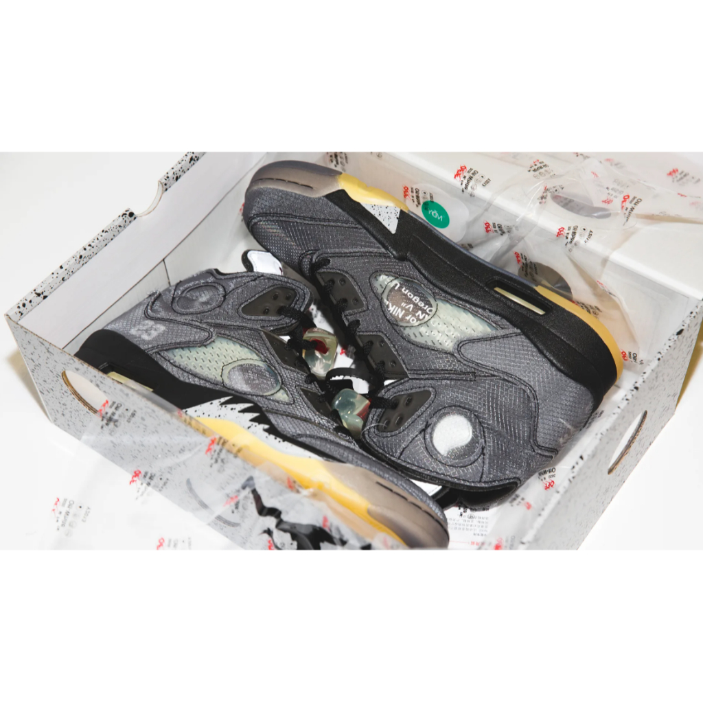 Nike Jordan 5 Off white Muslin 黑