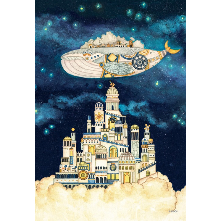 【小巷】插畫 西村典子 古都鯨魚和雲之文明 (Epoch, 300片, 28-824s, 日本進口拼圖)
