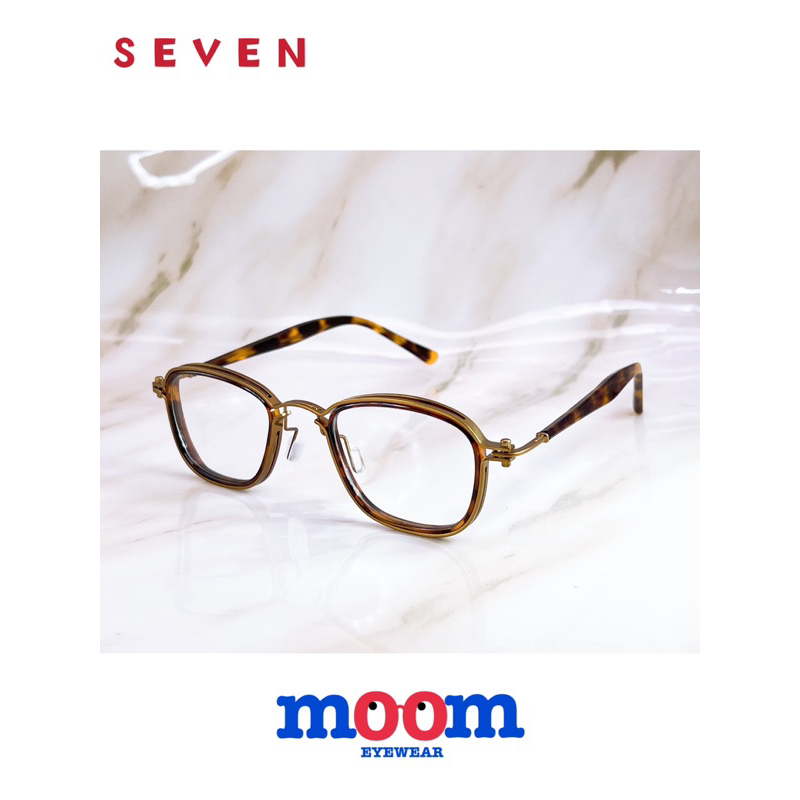 【本閣】moom SEVEN 設計師復古造型鈦合金眼鏡方框 男女玳瑁色古銅色