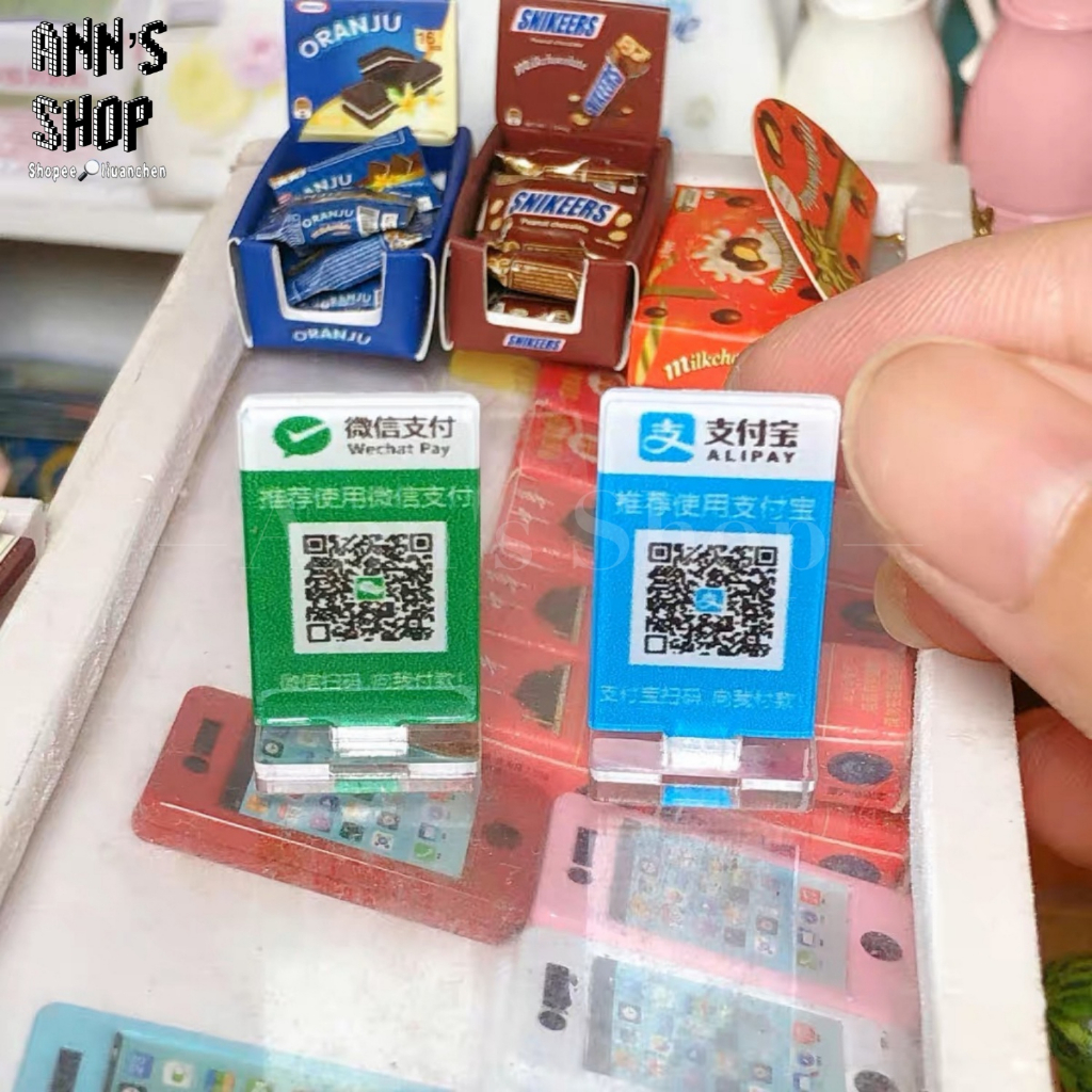 🍒Ann’s Shop🍒三月新款—擬真迷你QR CODE 行動支付 造型 盒玩 食玩 模型 擺飾 擺件 扭蛋 轉蛋 小物