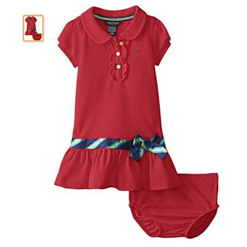 美國訂購全新正品  Nautica 紅色Polo女童BABY短袖洋裝(有小內褲)(現貨在台灣)
