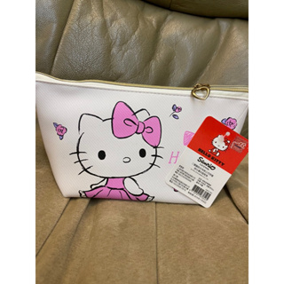 全新Hello Kitty 斜紋皮革 筆袋 收納包 化妝包