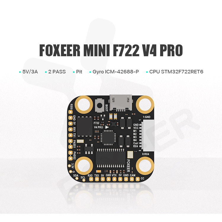 [史巴克] FOXEER F722 V4 mini PRO BMS飛控 FPV遙控調參Pit雙接線 2-6S 5v/3