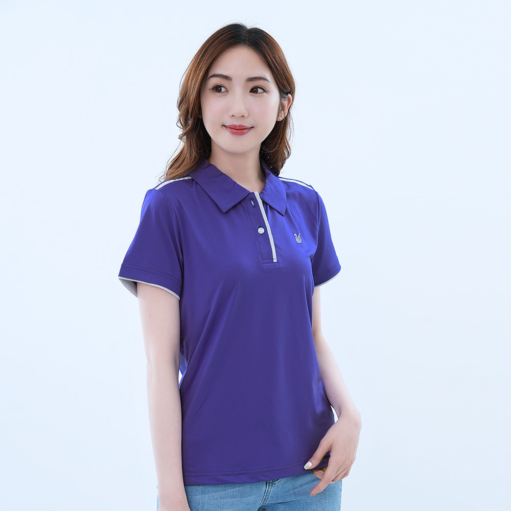 【遊遍天下】MIT台灣製女款吸濕排汗抗UV機能POLO衫 GS1004紫色-台灣現貨