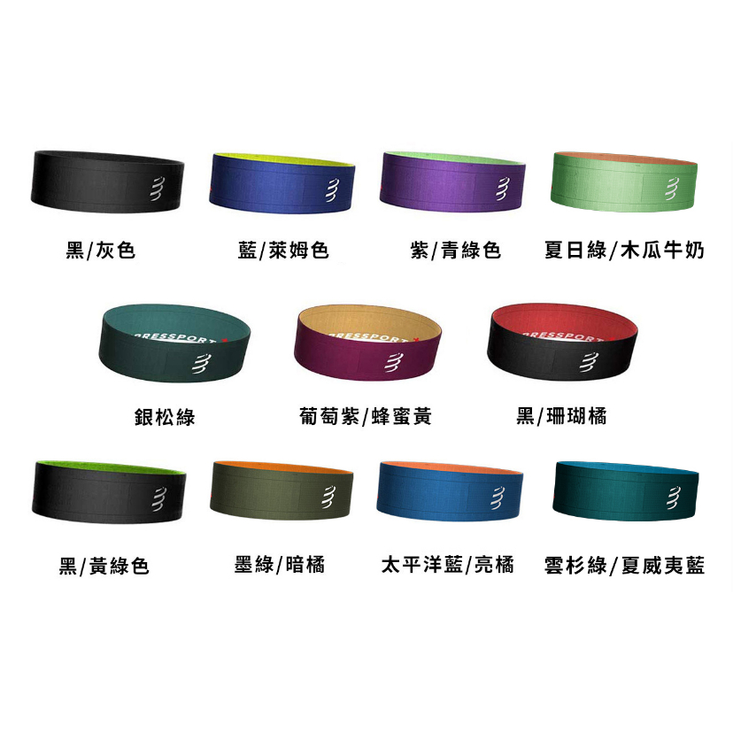 活動另贈運動能量補給品~隨機｜享趣戶外｜《Compressport 瑞士》窄版自由腰帶 FREE BELT 2.0 雙面