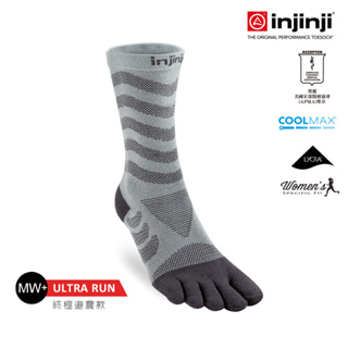 【injinji】女 Ultra Run終極系列五趾中筒襪 (石板灰) - WAA68 | 吸濕排汗 推薦女生 避震緩衝