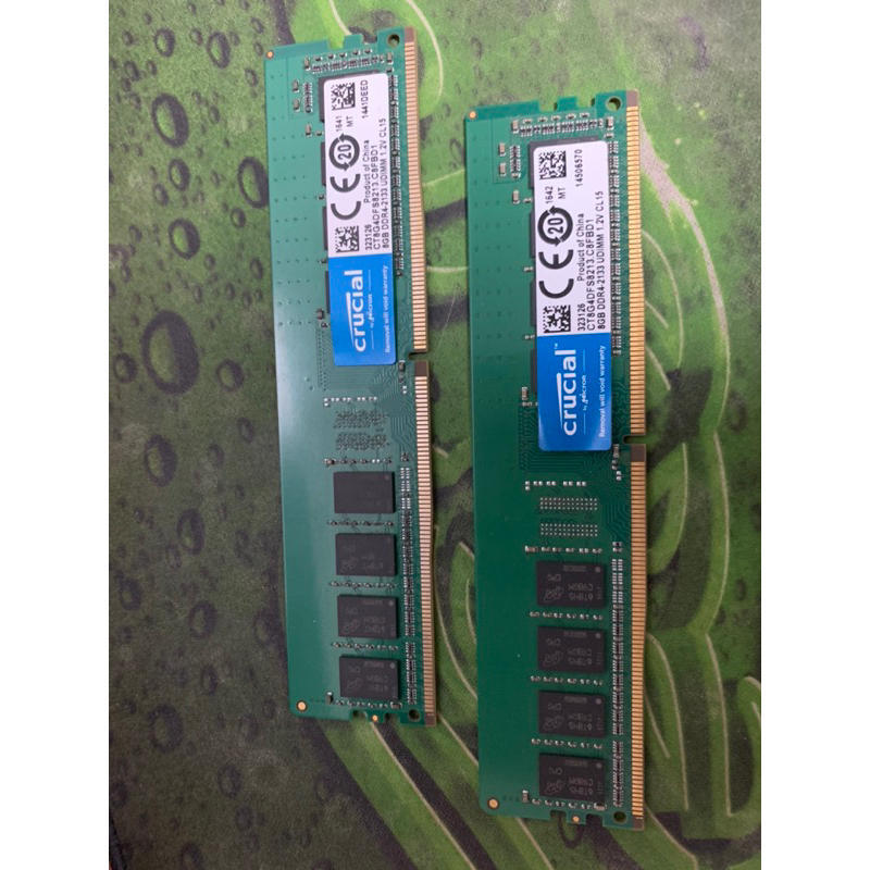 美光DDR4 2133 8g 記憶體 crucial 共2支（16g) 原裝正品 原機拆下 測試功能正常