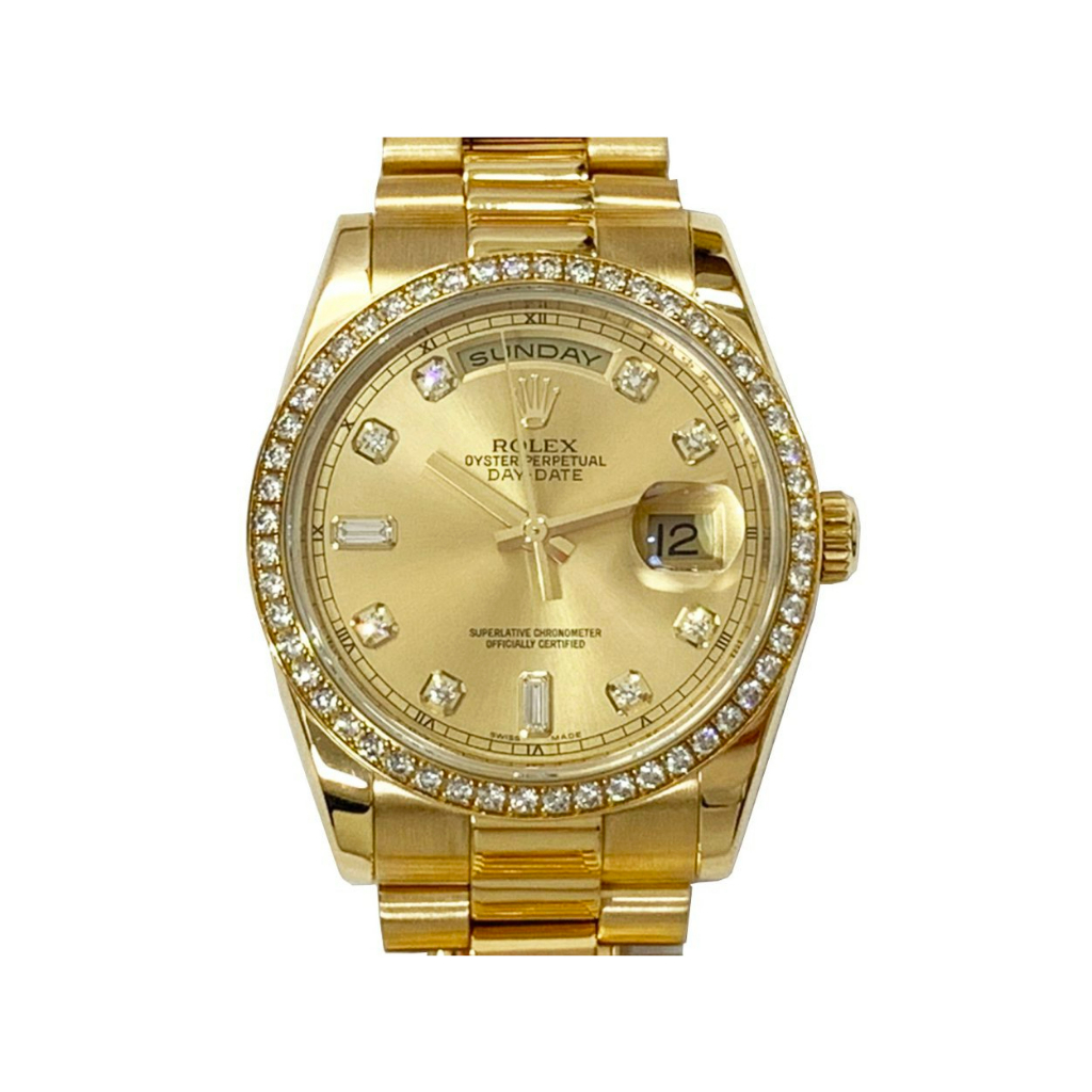 【久大御典品】售:88萬5勿下標 ROLEX 勞力士錶 男錶 118348 星期日誌 18K金錶 紅蟳 編號E50392
