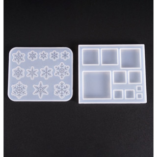 ★手作料庫★ 雪花正方形多規格矽膠模具 吊墜掛飾矽膠模具 DIY手工模具 水晶滴膠模具