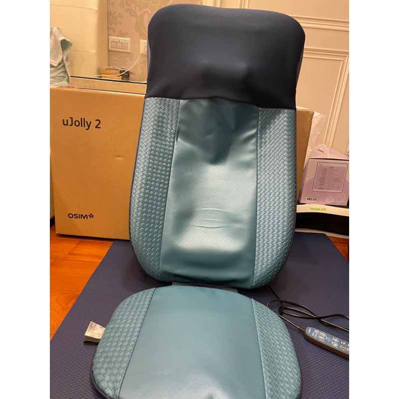 9成新-OSIM uJolly 2 OS-290 藍色(按摩椅墊/按摩背墊/肩頸按摩/溫熱)