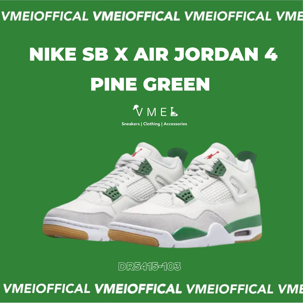 【VMEI】Nike SB x Air Jordan 4 Pine Green AJ4 白綠 休閒鞋DR5415-103