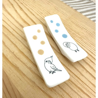 ☆日本鸚鵡精品☆ 陶瓷筷架~玄鳳/虎皮圖案 ~廚房用品/碗筷/
