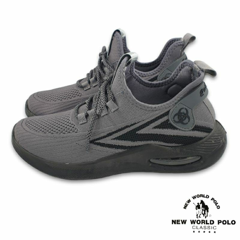 【MEI LAN】NEW WORLD POLO (男) 潮流 輕量 飛織 氣墊 運動鞋 透氣 緩震 6037 灰另有黑色