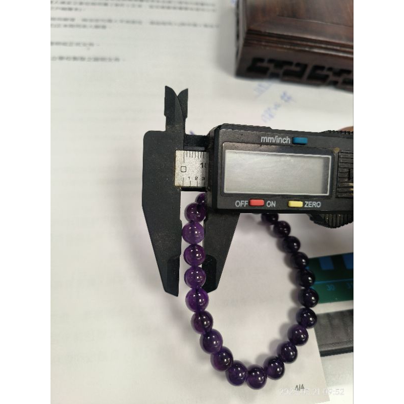 灰月光，紫水晶手珠手串7-8mm