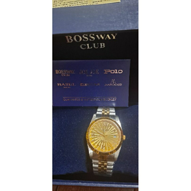 全新未配戴BOSSWAY經典豪士機械錶(朋友購自購物台)